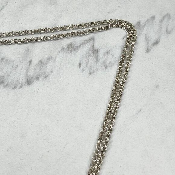 Chico's Double Strand Chain Silver Blue Beaded Statement Necklace ✨ - Picture 5 of 10